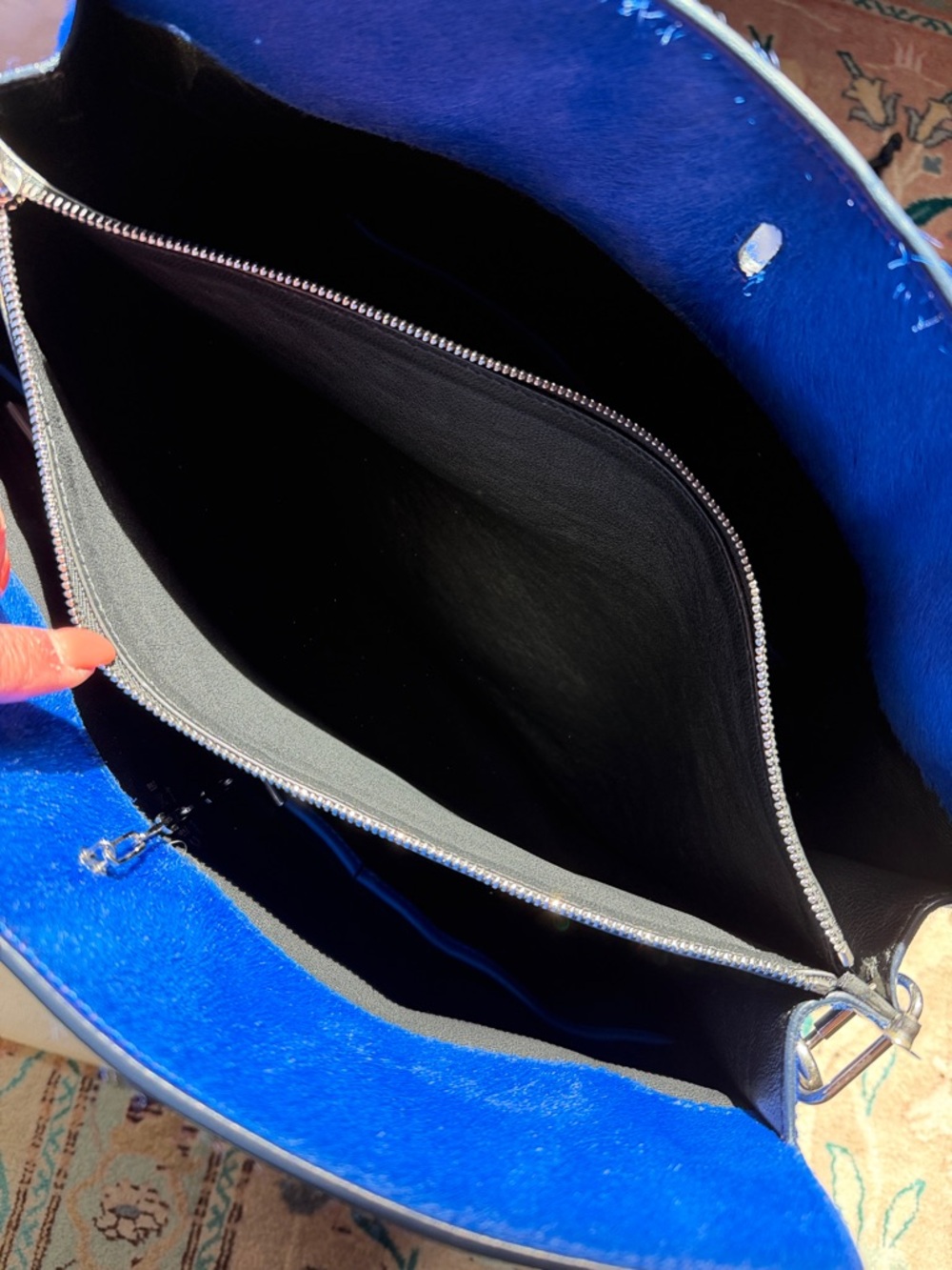 Céline Fall 2012 Blue Ponyhair New Shoulder Bag - Picture 8 of 12